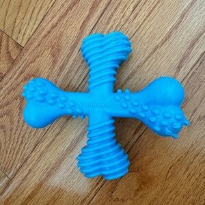 Nylabone Blue Cross Hard Plastic Bone Chew Toy